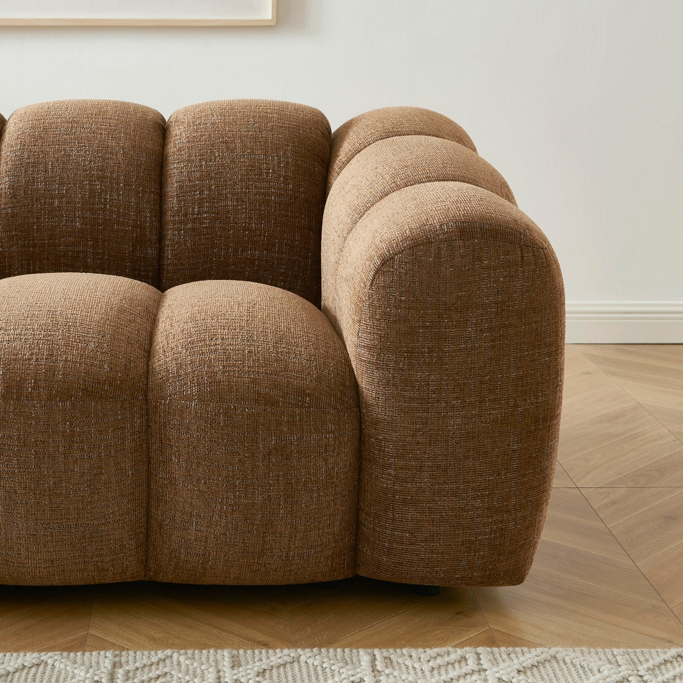 Sunny - 2 Seater Sofa - Tweed Fabric - Brown