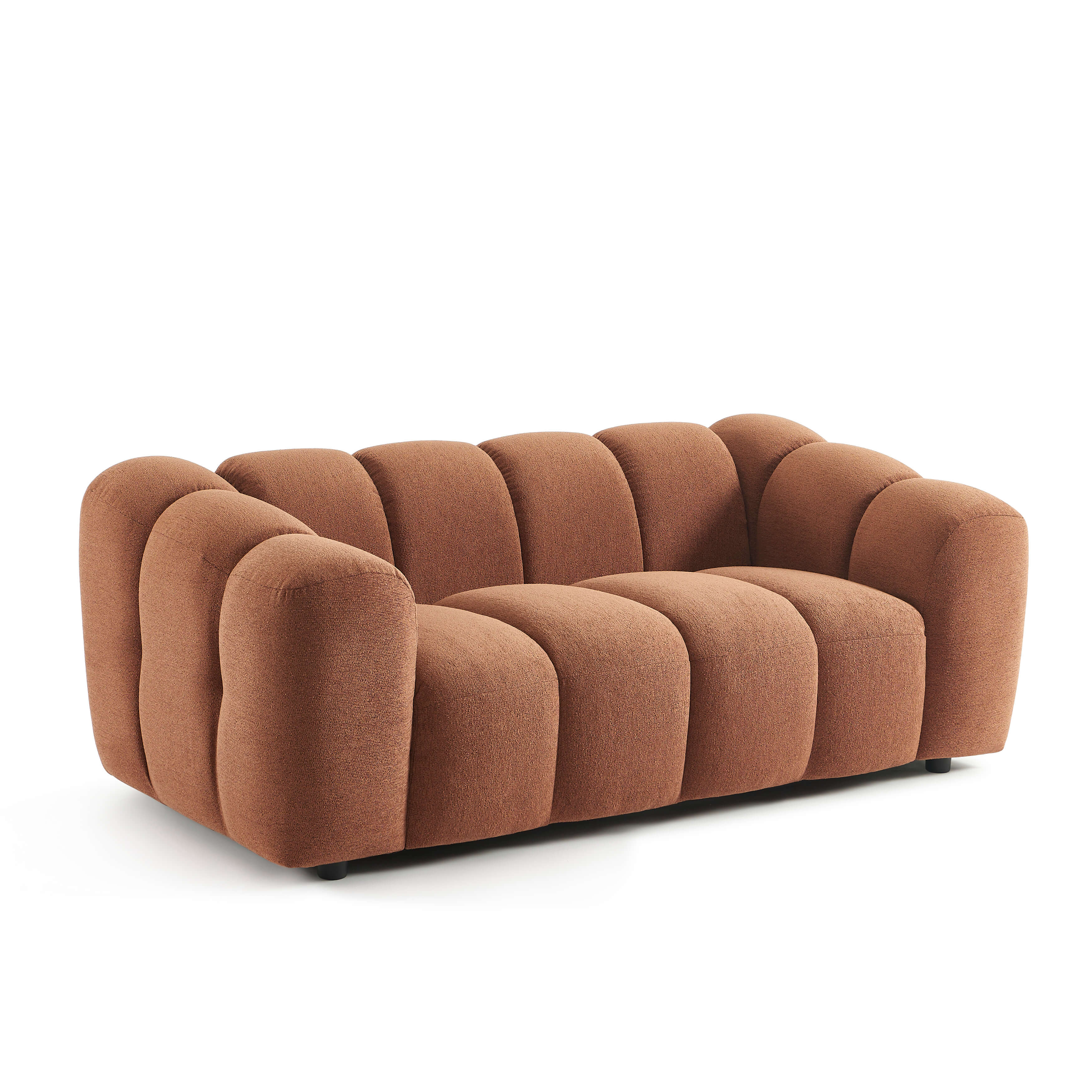 Sunny - Canapé 2 Places - Tissu Tweed - Terracotta