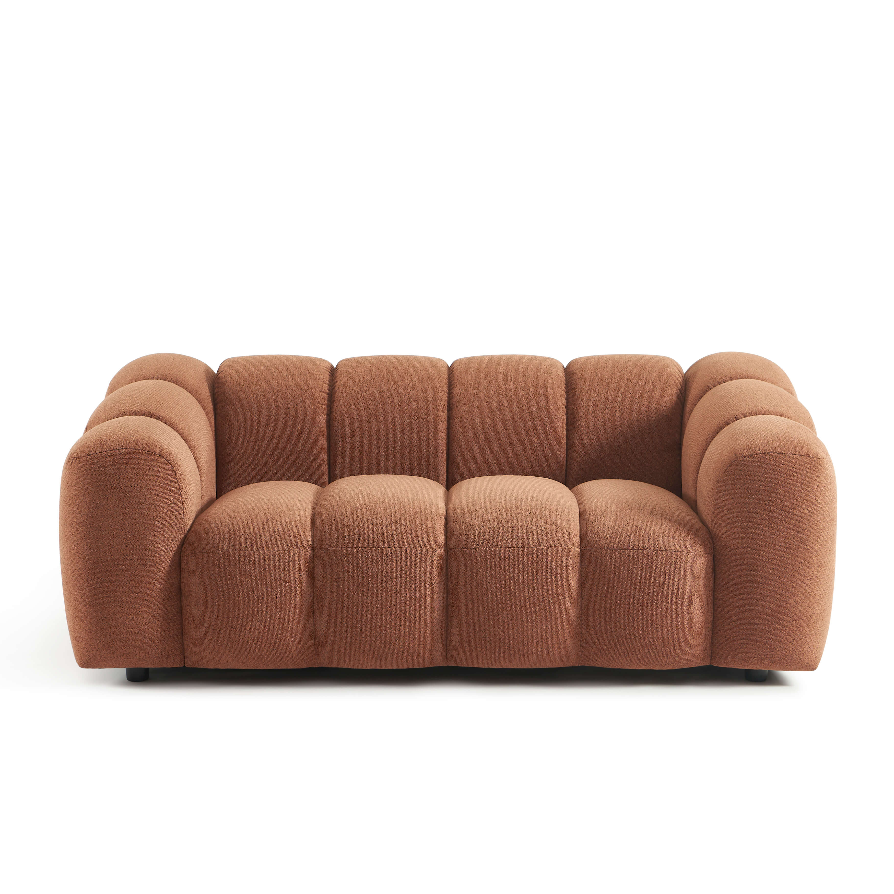 Sunny - Canapé 2 Places - Tissu Tweed - Terracotta