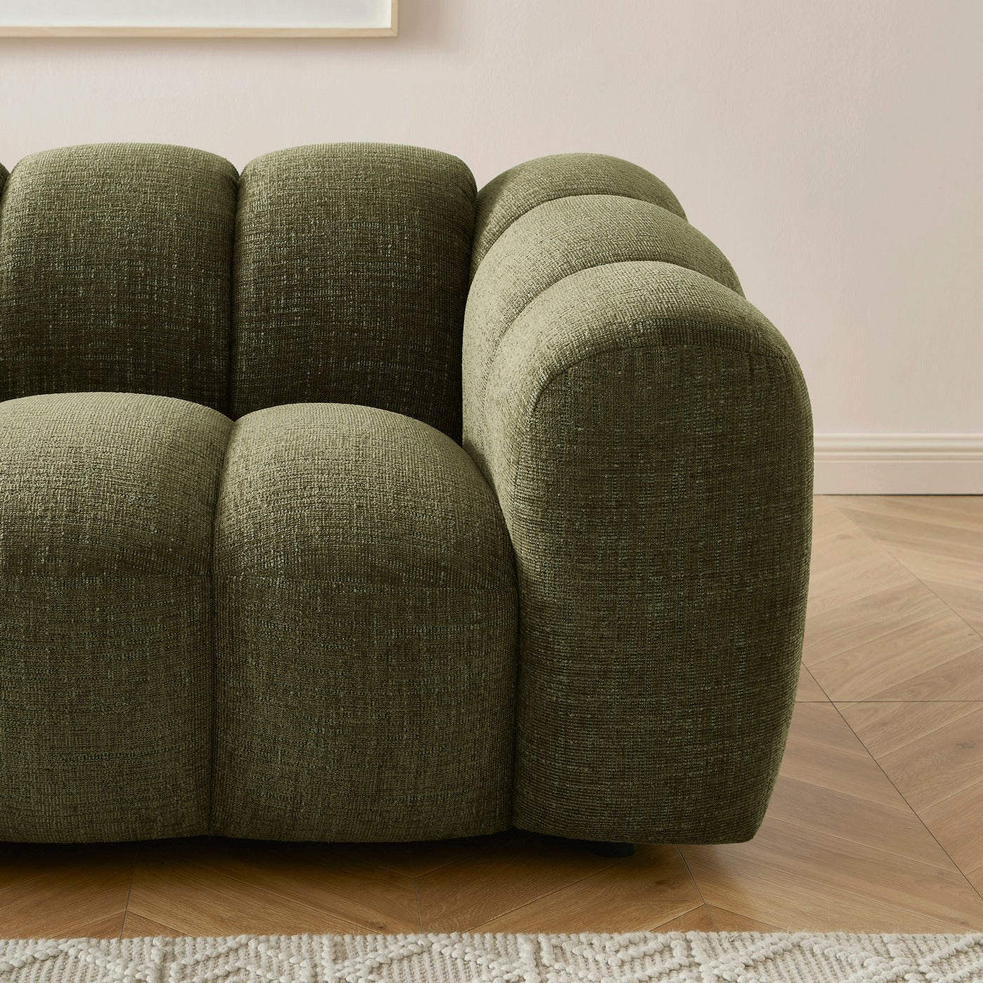 Sunny - 2 Seater Sofa - Tweed Fabric - Green