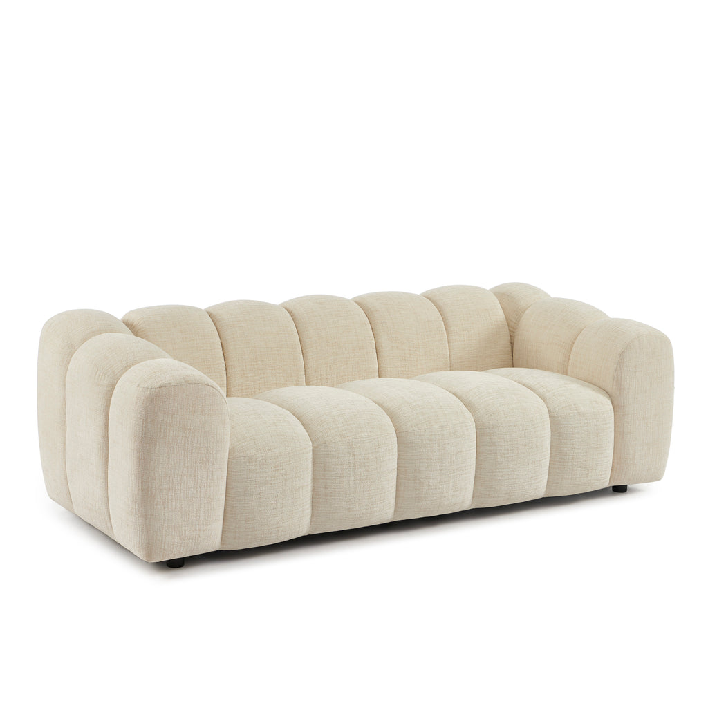 Sunny - 2-Seater Sofa - Tweed Fabric - Ecru