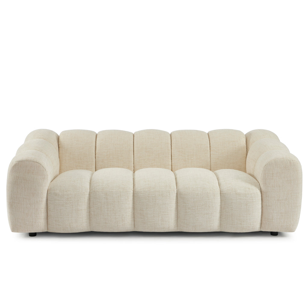 Sunny - 2-Seater Sofa - Tweed Fabric - Ecru