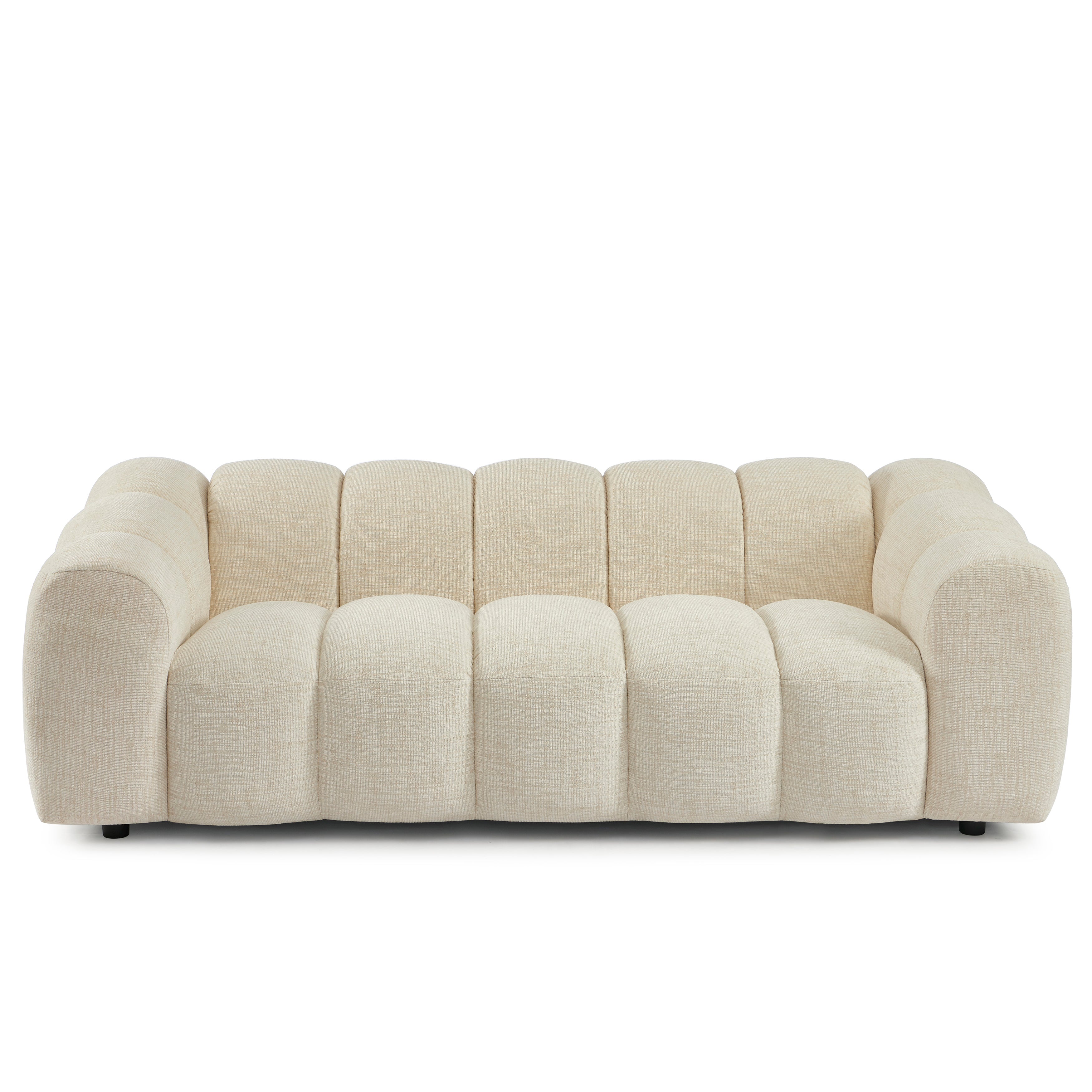 Sunny - 2-Seater Sofa - Tweed Fabric - Ecru