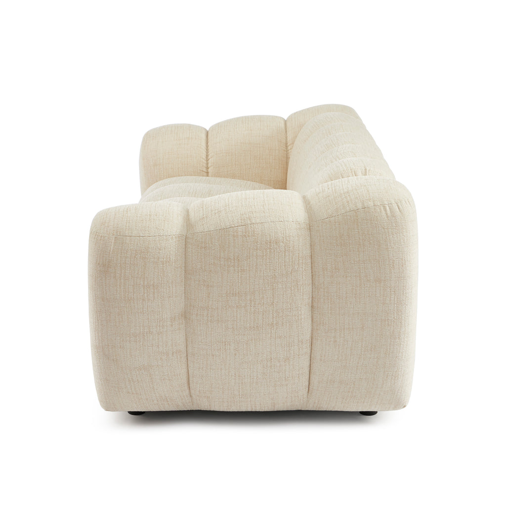 Sunny - 2-Seater Sofa - Tweed Fabric - Ecru