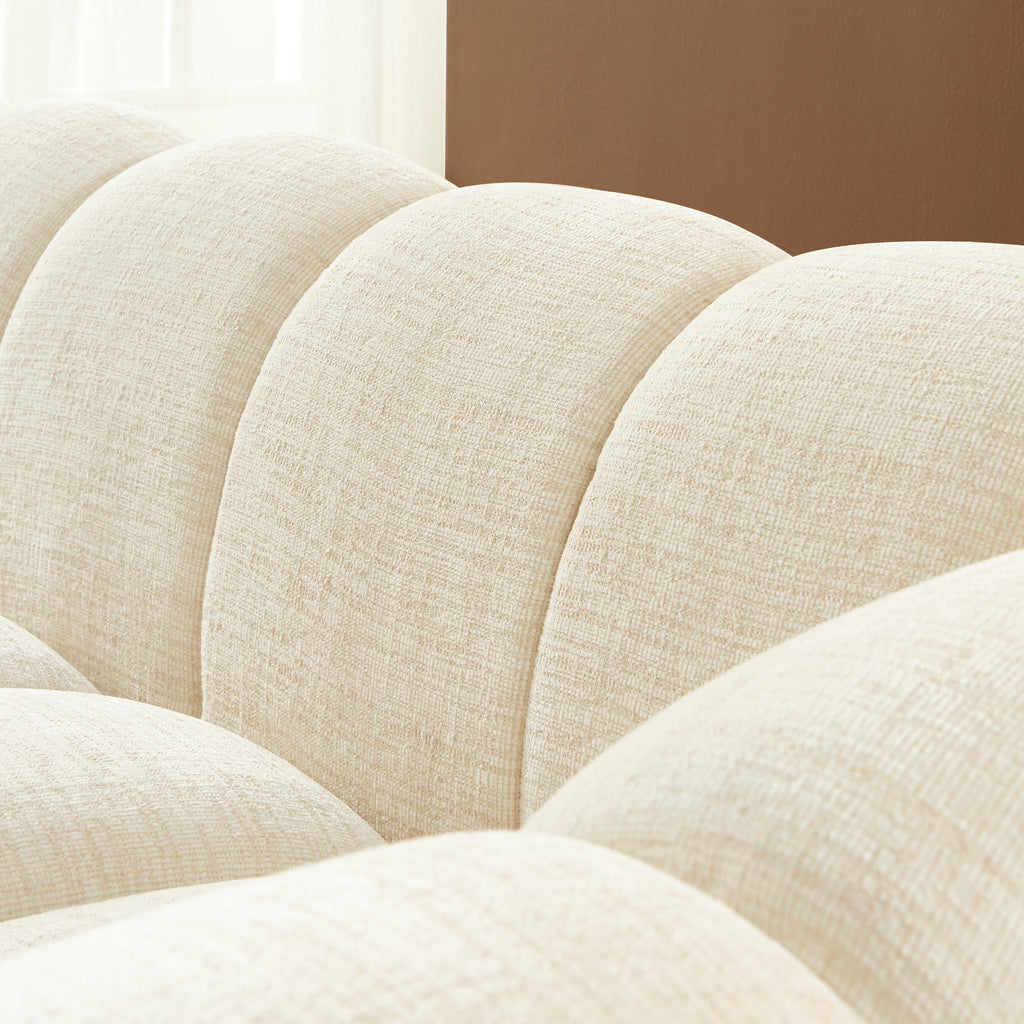 Sunny - 2-Seater Sofa - Tweed Fabric - Ecru