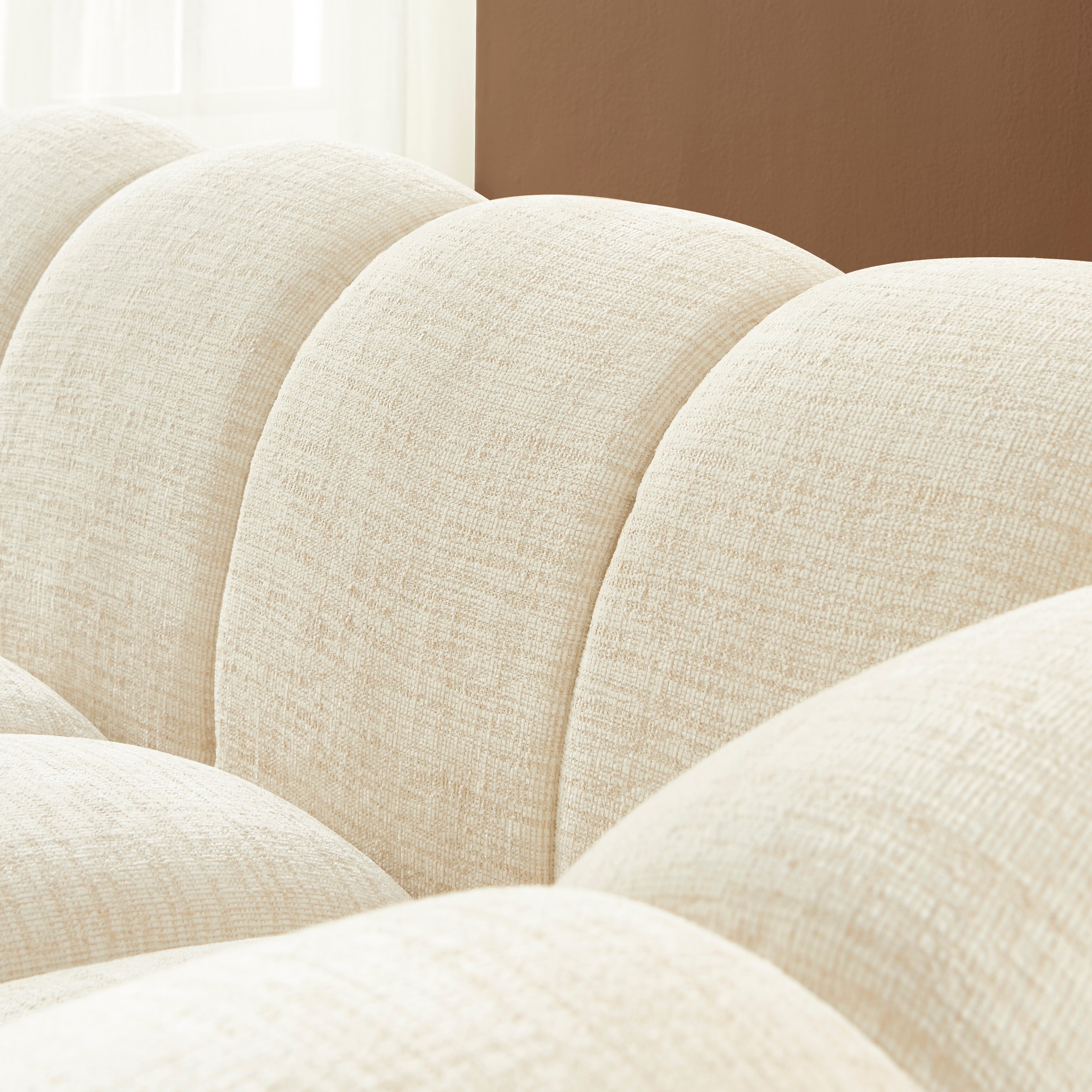 Sunny - 2-Seater Sofa - Tweed Fabric - Ecru
