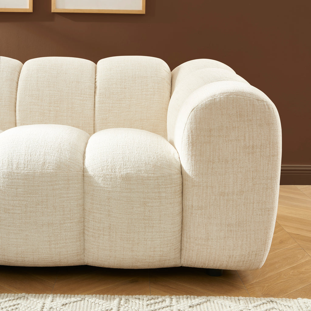 Sunny - 2-Seater Sofa - Tweed Fabric - Ecru