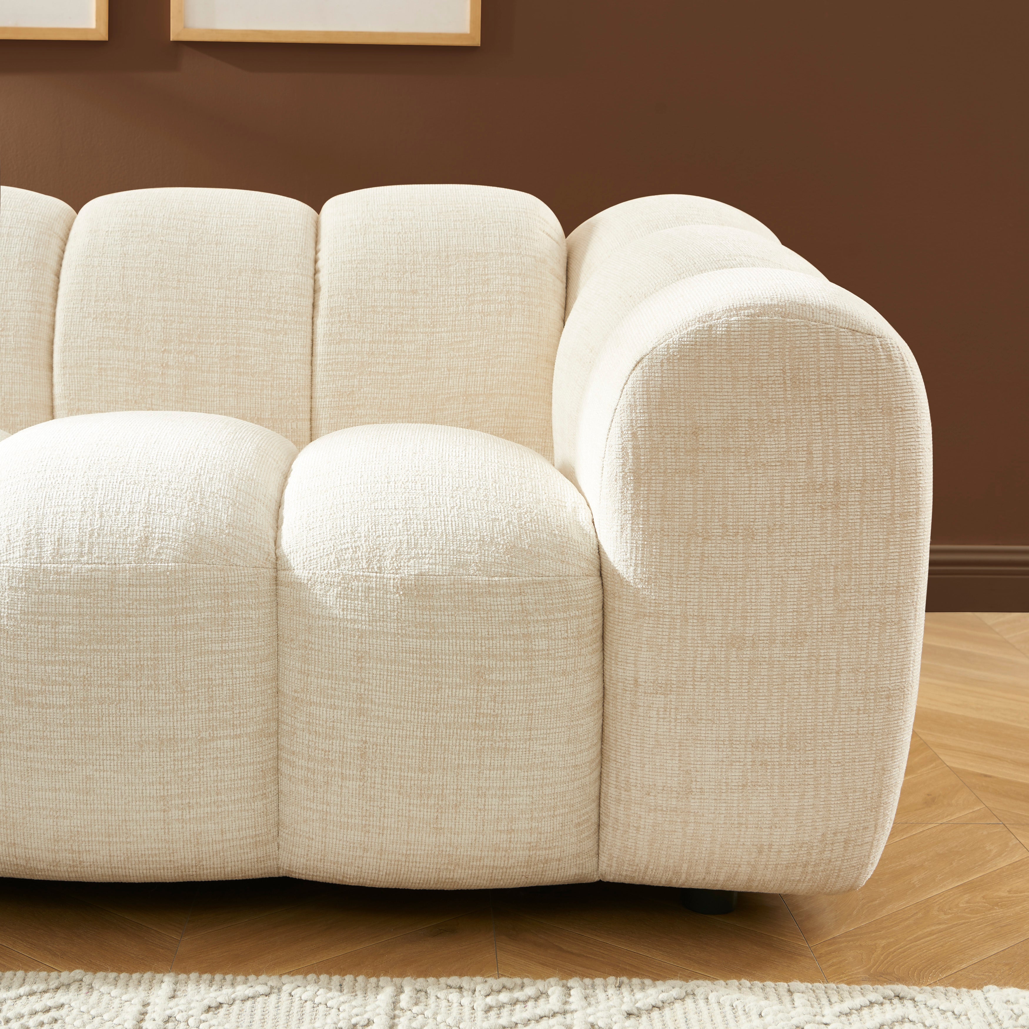 Sunny - 2-Seater Sofa - Tweed Fabric - Ecru