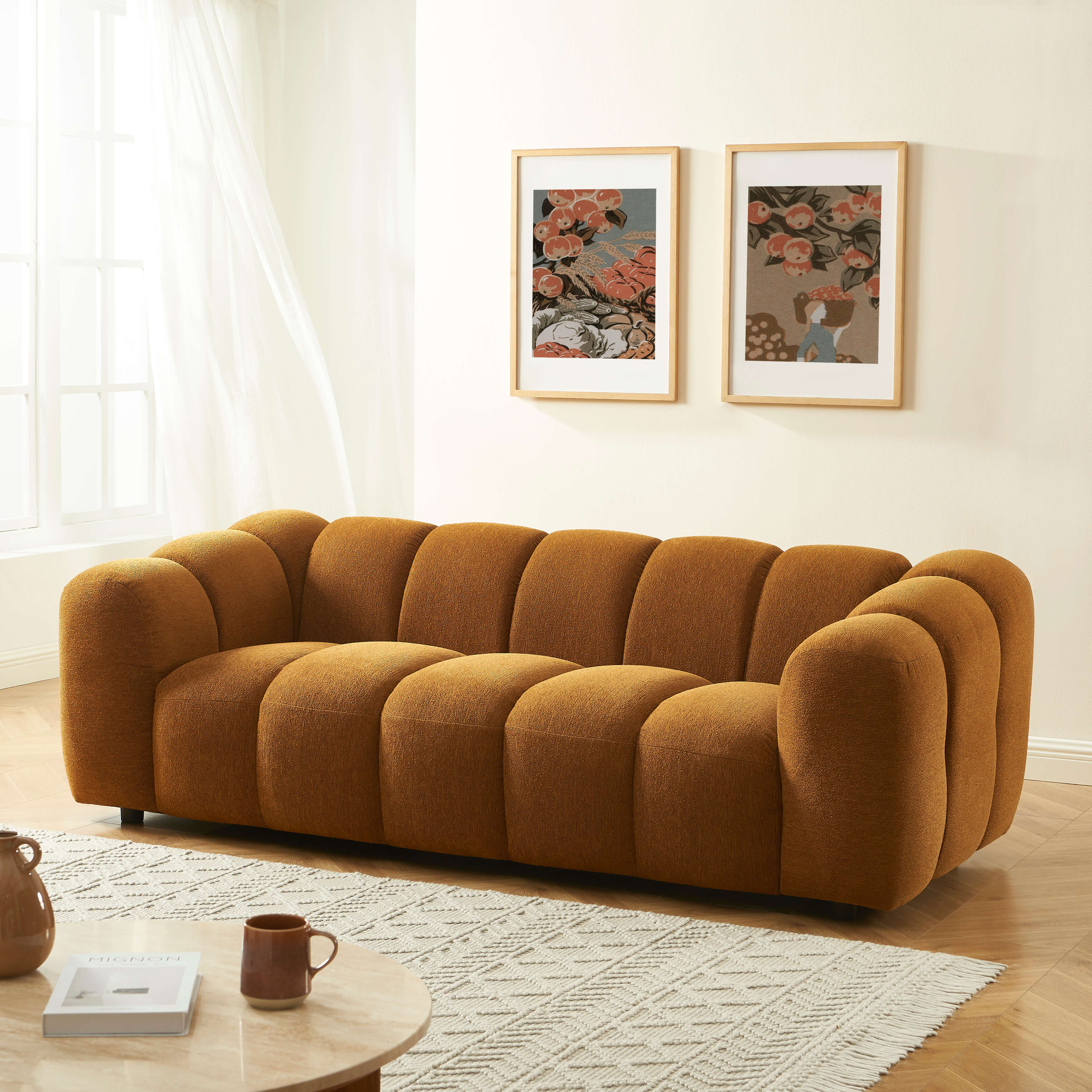 Sunny - Canapé 3 Places - Tissu Tweed - Bronze