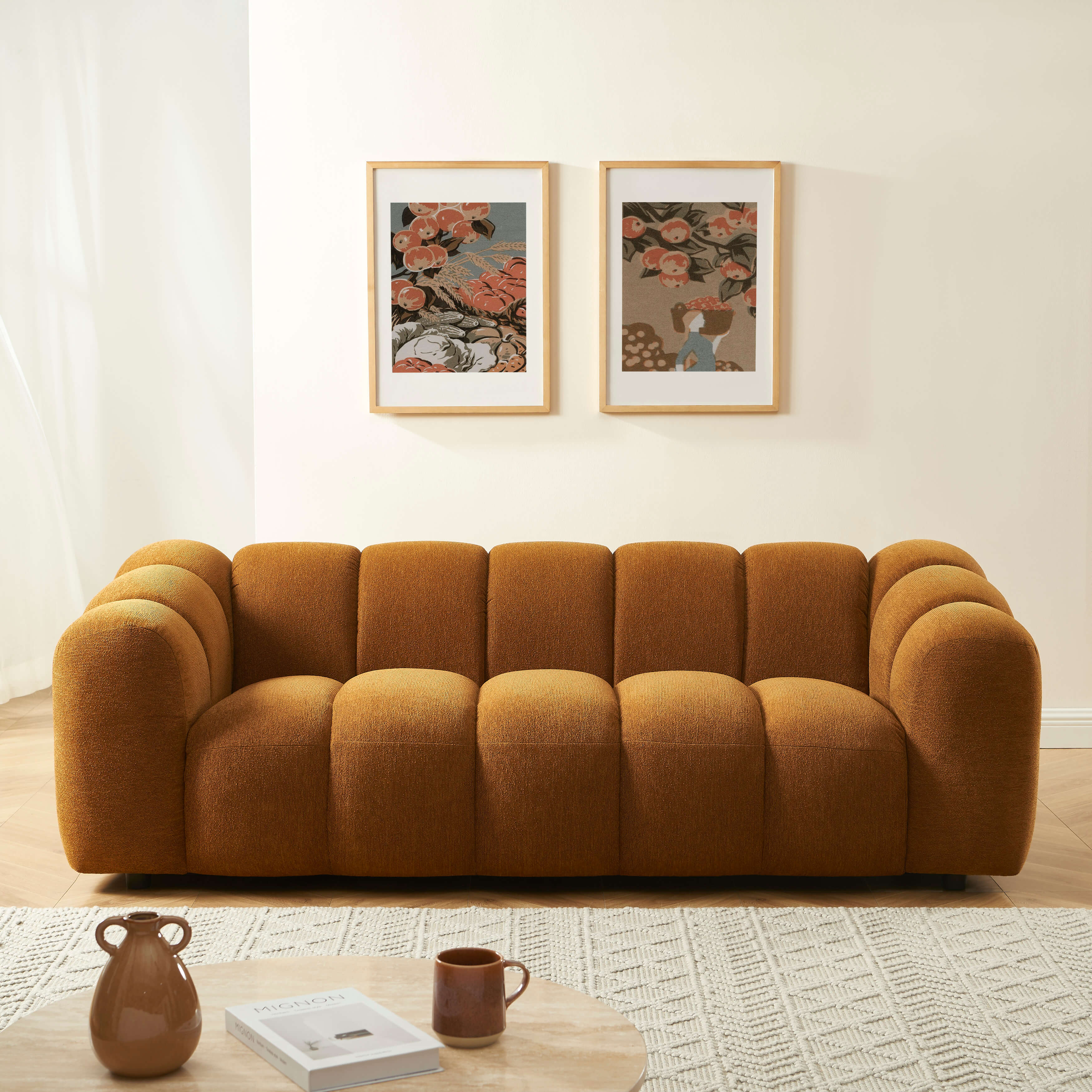 Sunny - Canapé 3 Places - Tissu Tweed - Bronze