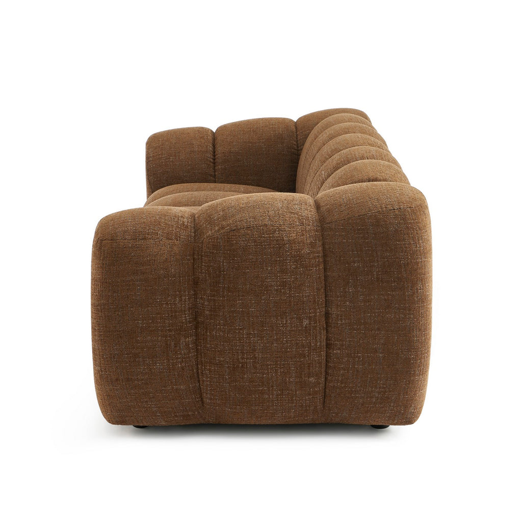 Sunny - 3-Seater Sofa - Tweed Fabric - Brown