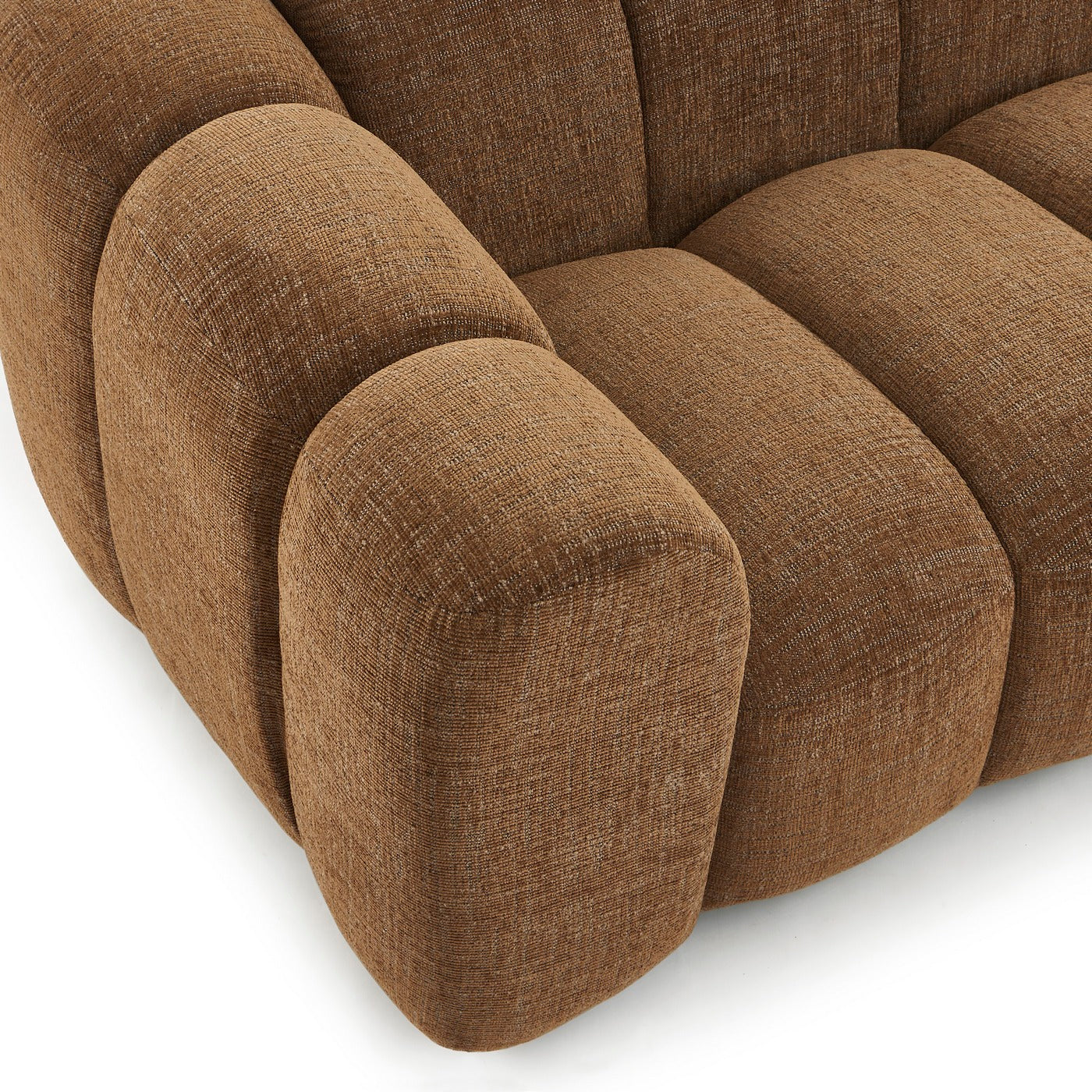 Sunny - 3-Seater Sofa - Tweed Fabric - Brown