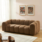 Sunny - 3-Seater Sofa - Tweed Fabric - Brown