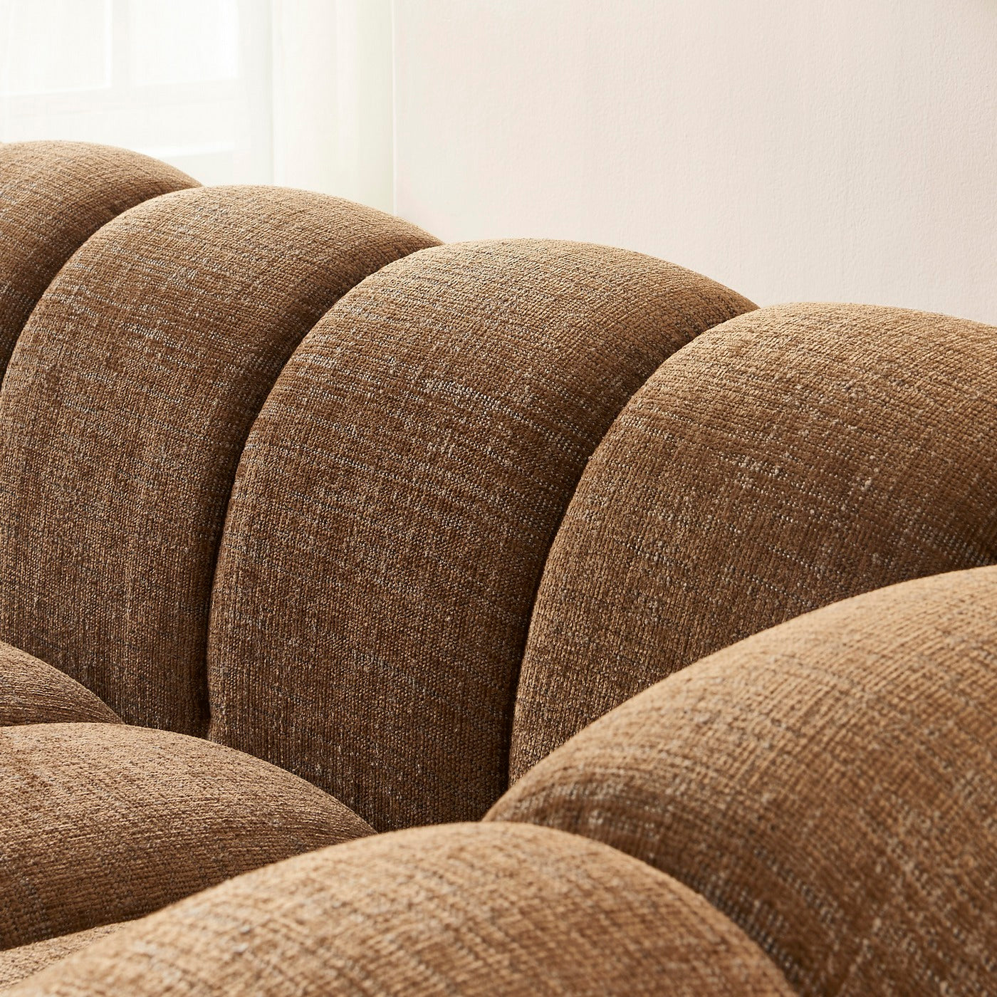 Sunny - 3-Seater Sofa - Tweed Fabric - Brown