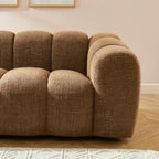 Sunny - 3-Seater Sofa - Tweed Fabric - Brown