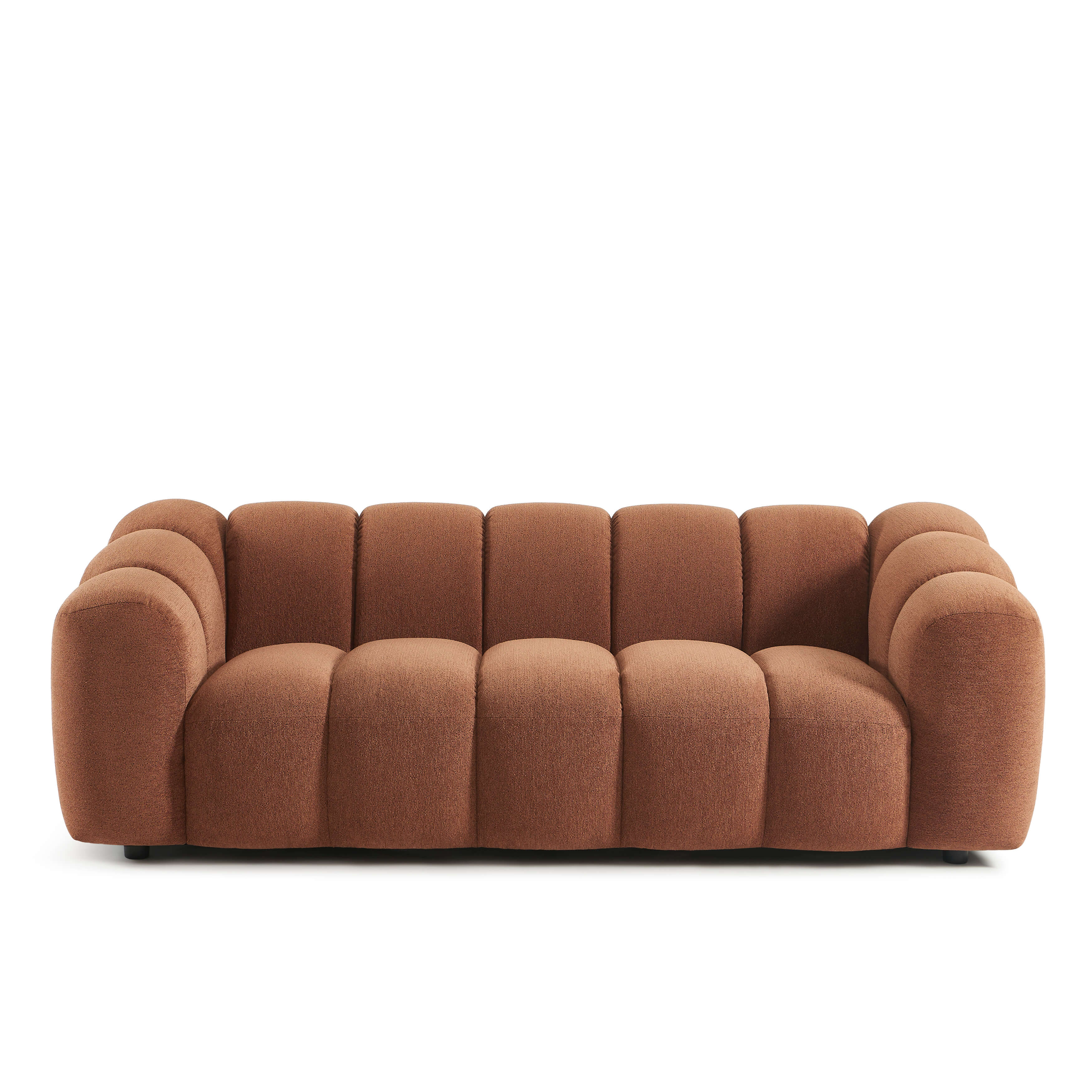 Sunny - Canapé 3 Places - Tissu Tweed - Terracotta