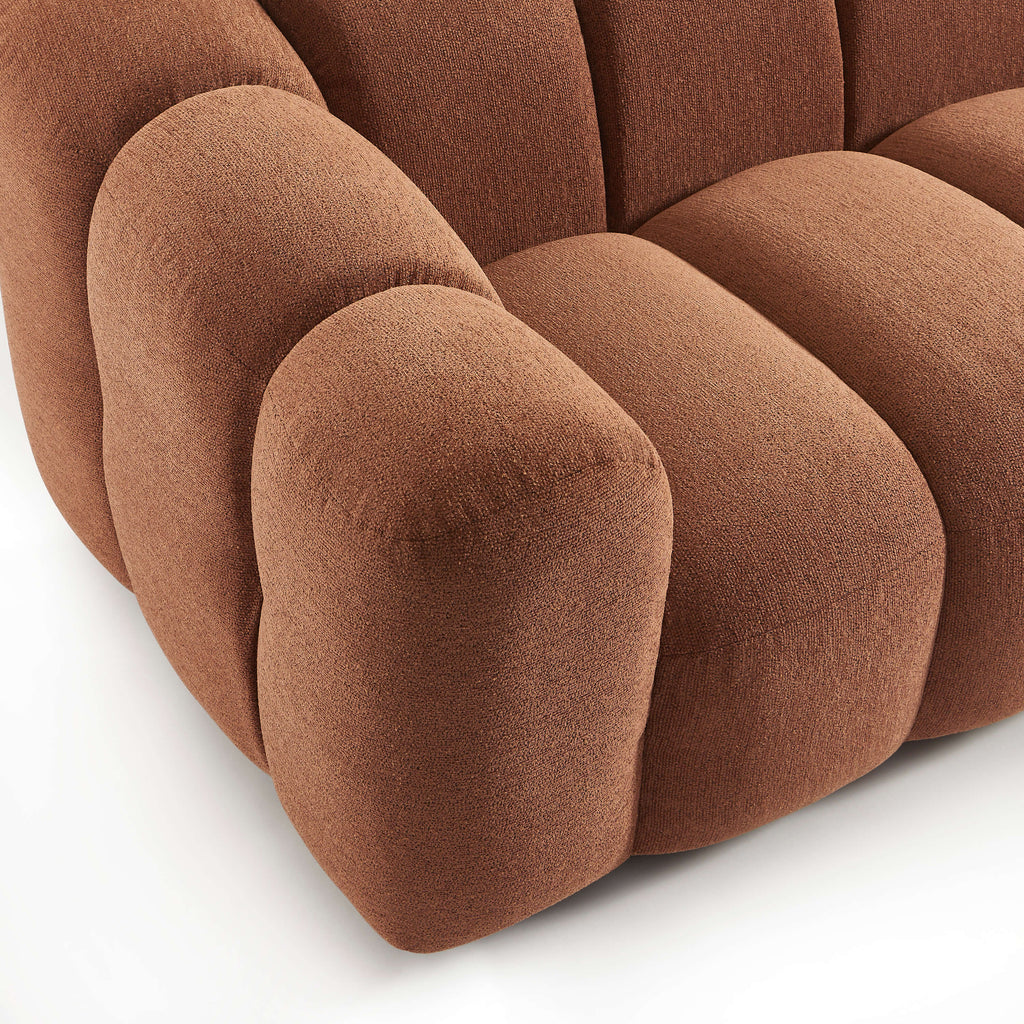 Sunny - Canapé 3 Places - Tissu Tweed - Terracotta