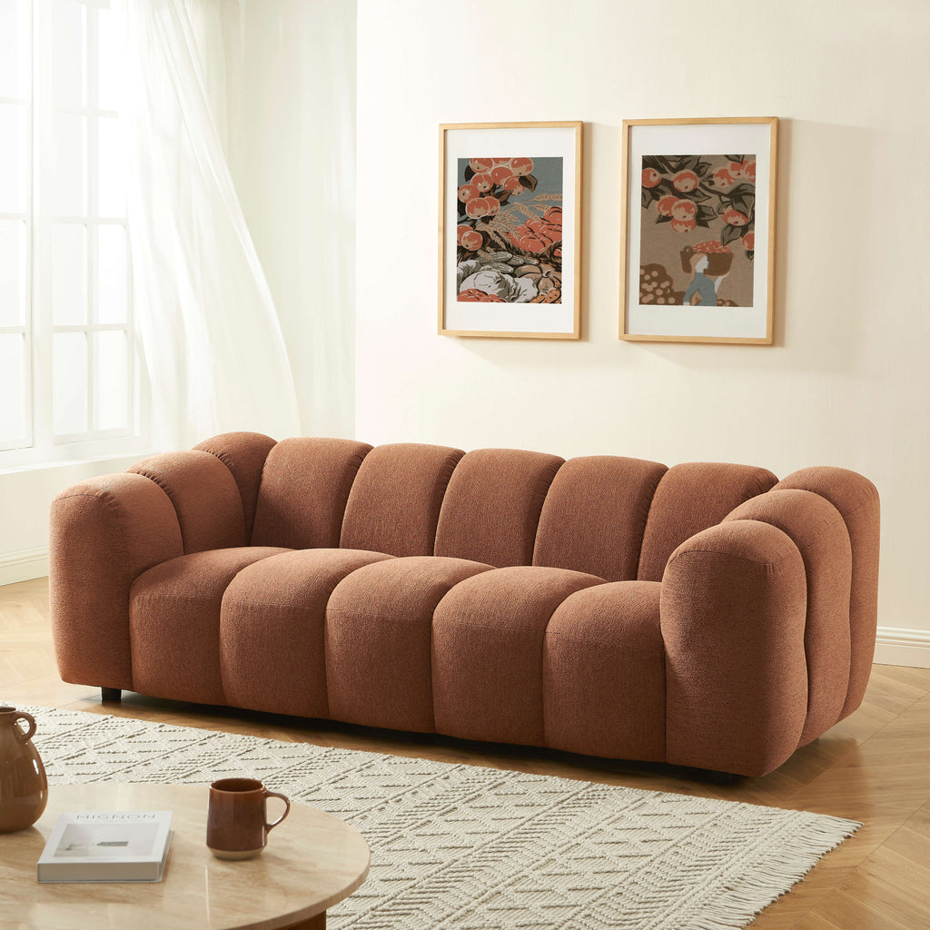 Sunny - Canapé 3 Places - Tissu Tweed - Terracotta