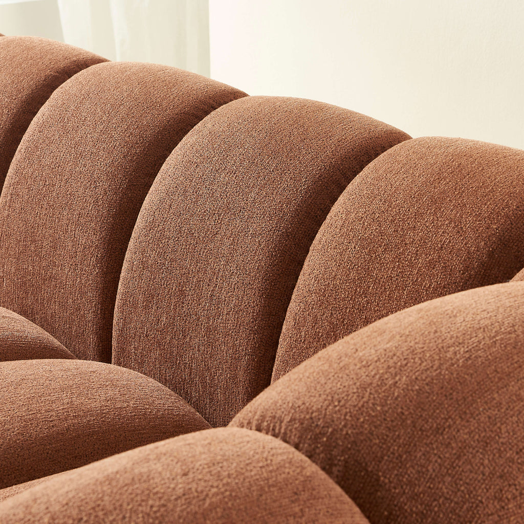 Sunny - Canapé 3 Places - Tissu Tweed - Terracotta