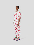 Pullover Harlem aus Fleece mit Mohnblumen-Print