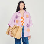 Chemise Oversize En Lin Brodé