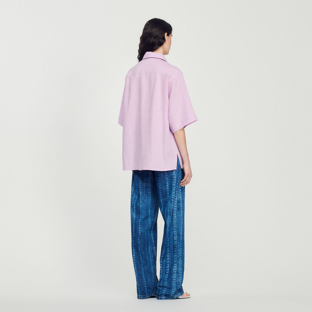 Chemise Oversize En Lin Brodé