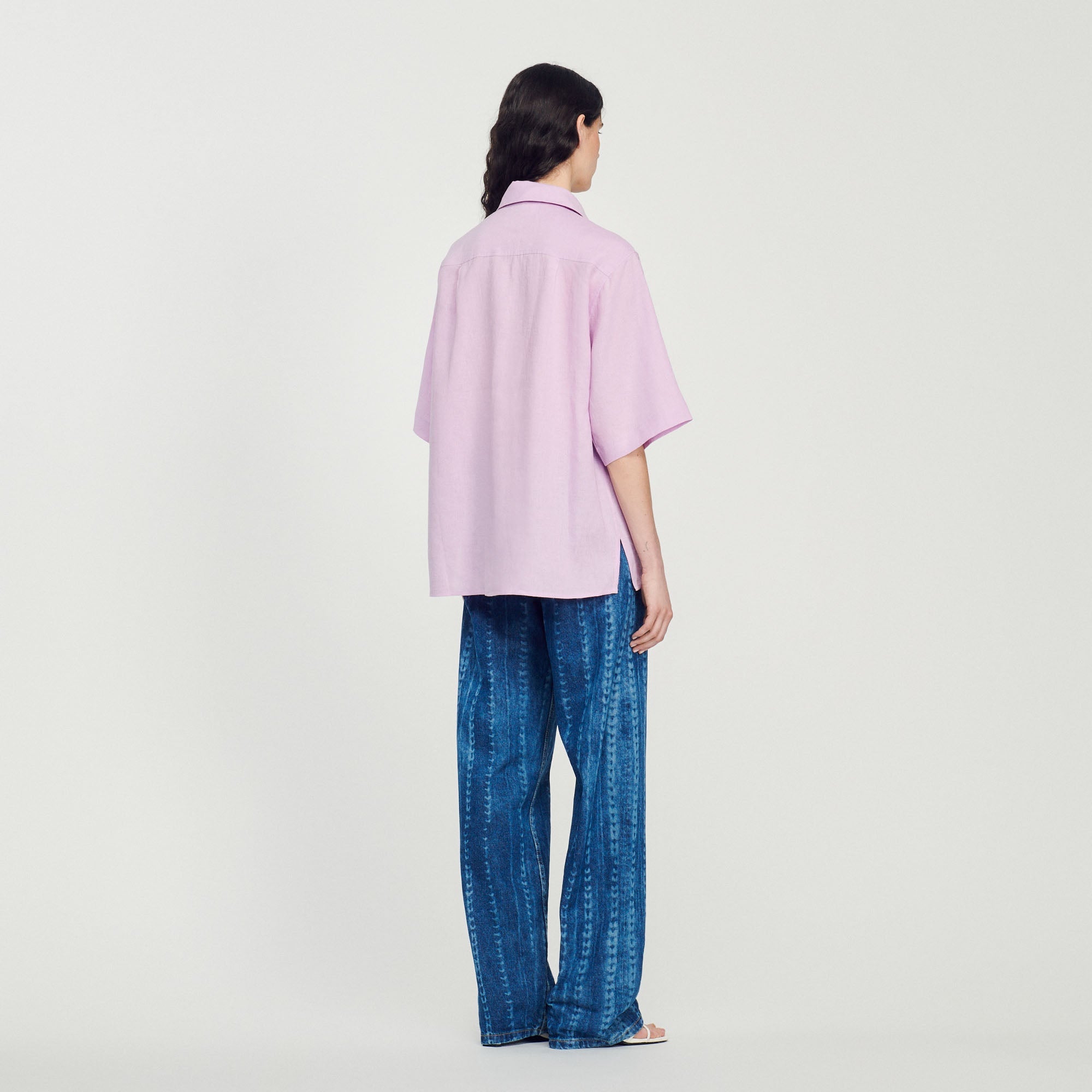 Chemise Oversize En Lin Brodé