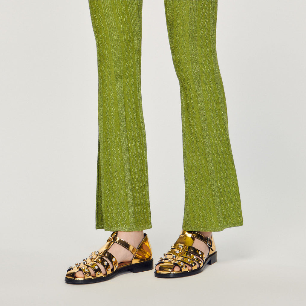 Pantalon En Maille Métallisée
