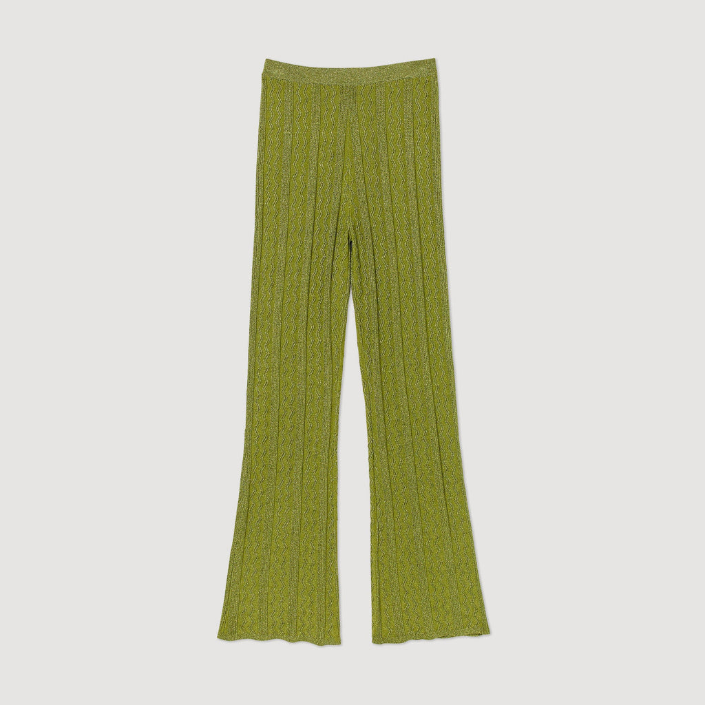 Pantalon En Maille Métallisée