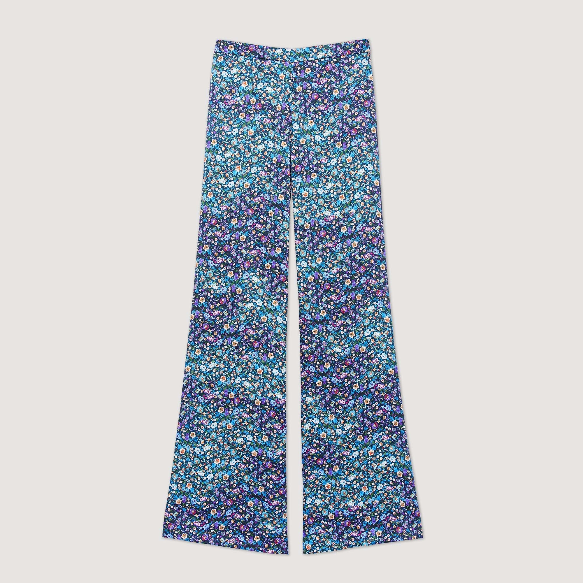 Pantalon Satiné Imprimé Fleuri