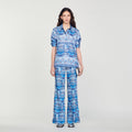 Fluid Scarf Print Trousers
