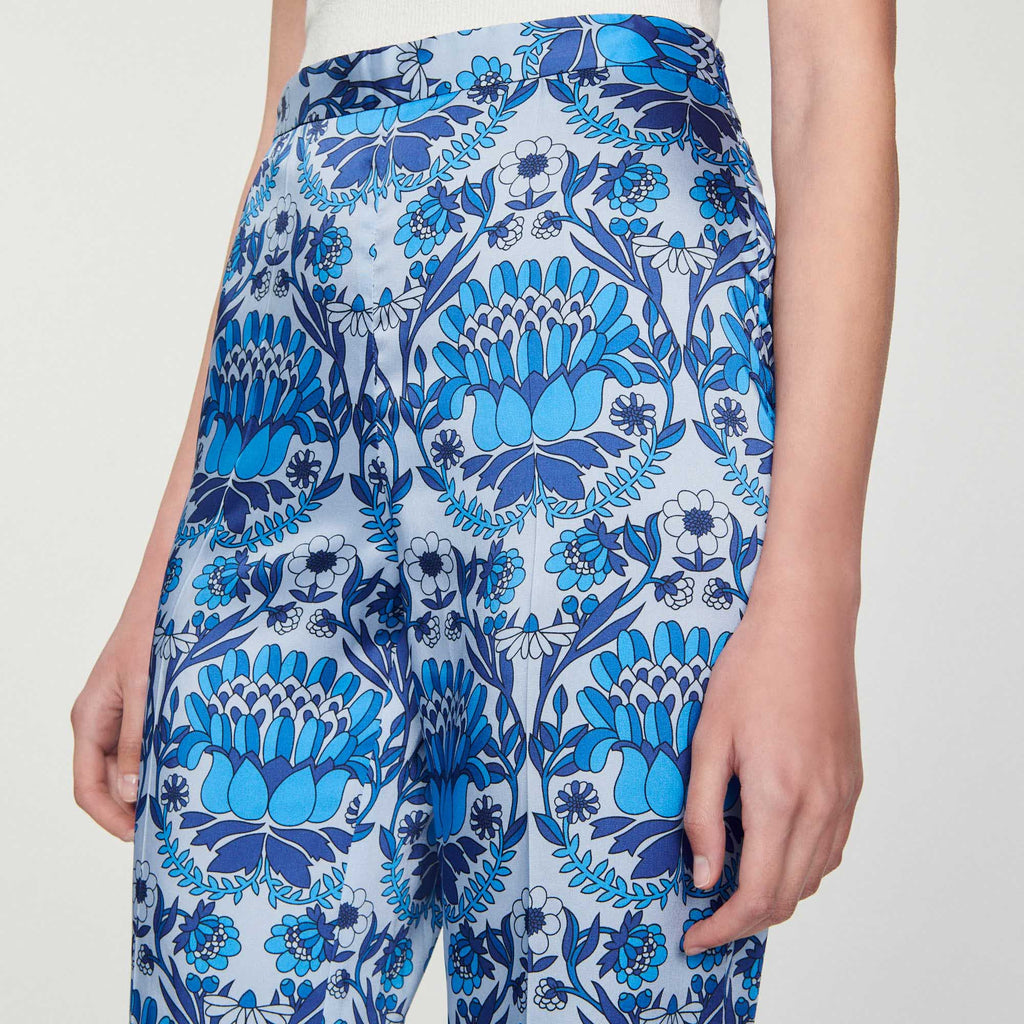 Fluid Scarf Print Trousers