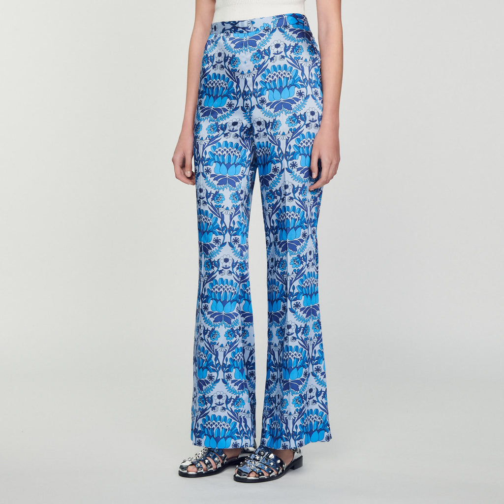 Fluid Scarf Print Trousers