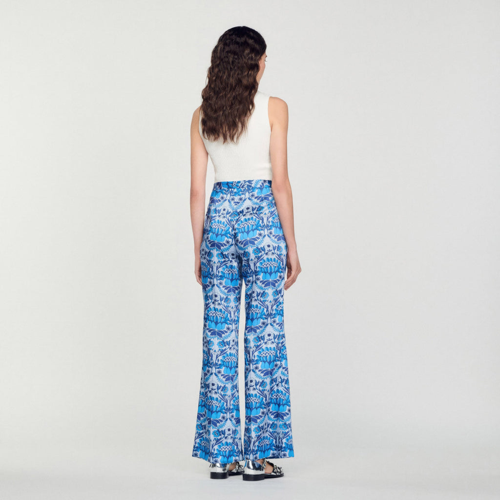 Fluid Scarf Print Trousers