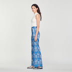 Fluid Scarf Print Trousers
