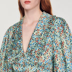 Robe Courte Fluide Imprimé Fleuri