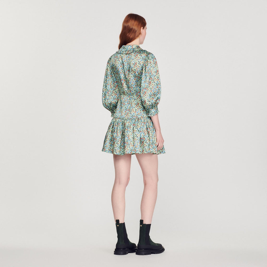 Robe Courte Fluide Imprimé Fleuri