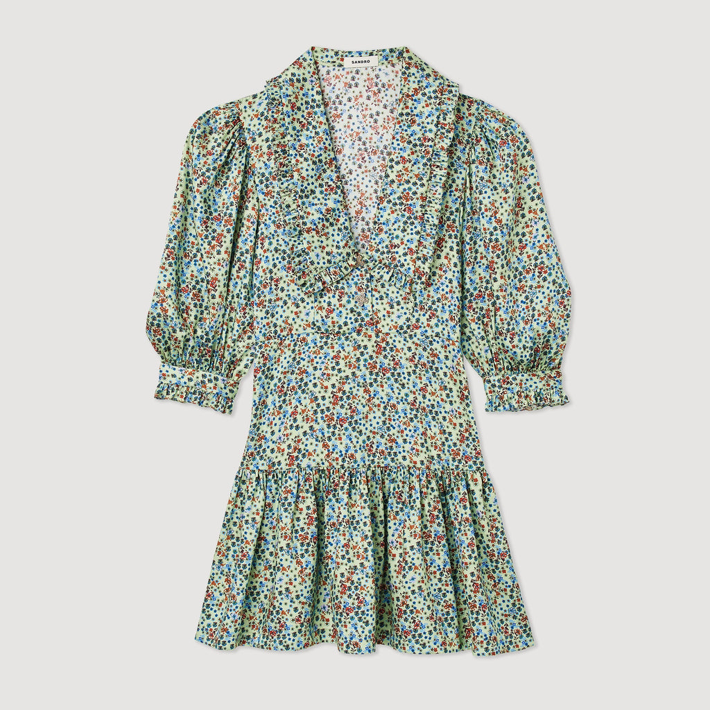 Robe Courte Fluide Imprimé Fleuri