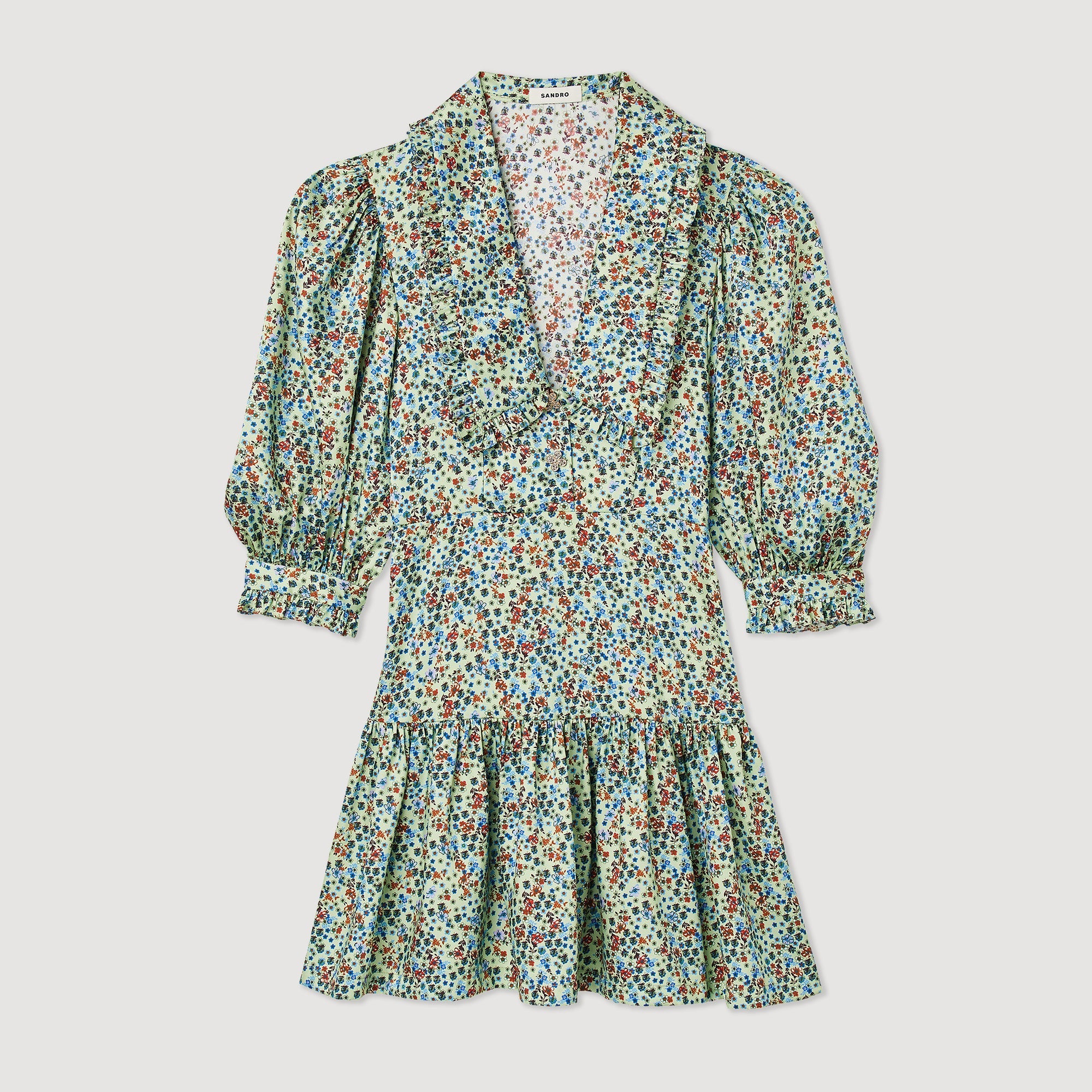 Robe Courte Fluide Imprimé Fleuri