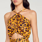Long Dress with Leopard Print