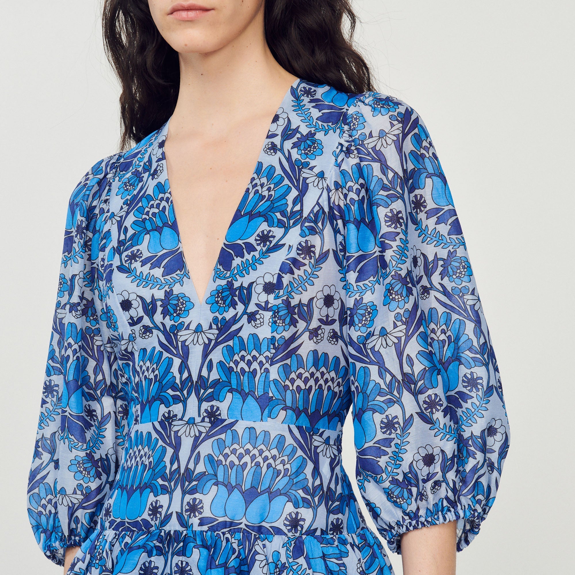 Short Dress with Scarf Print