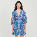 Short Dress with Scarf Print