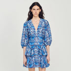 Short Dress with Scarf Print