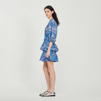 Short Dress with Scarf Print