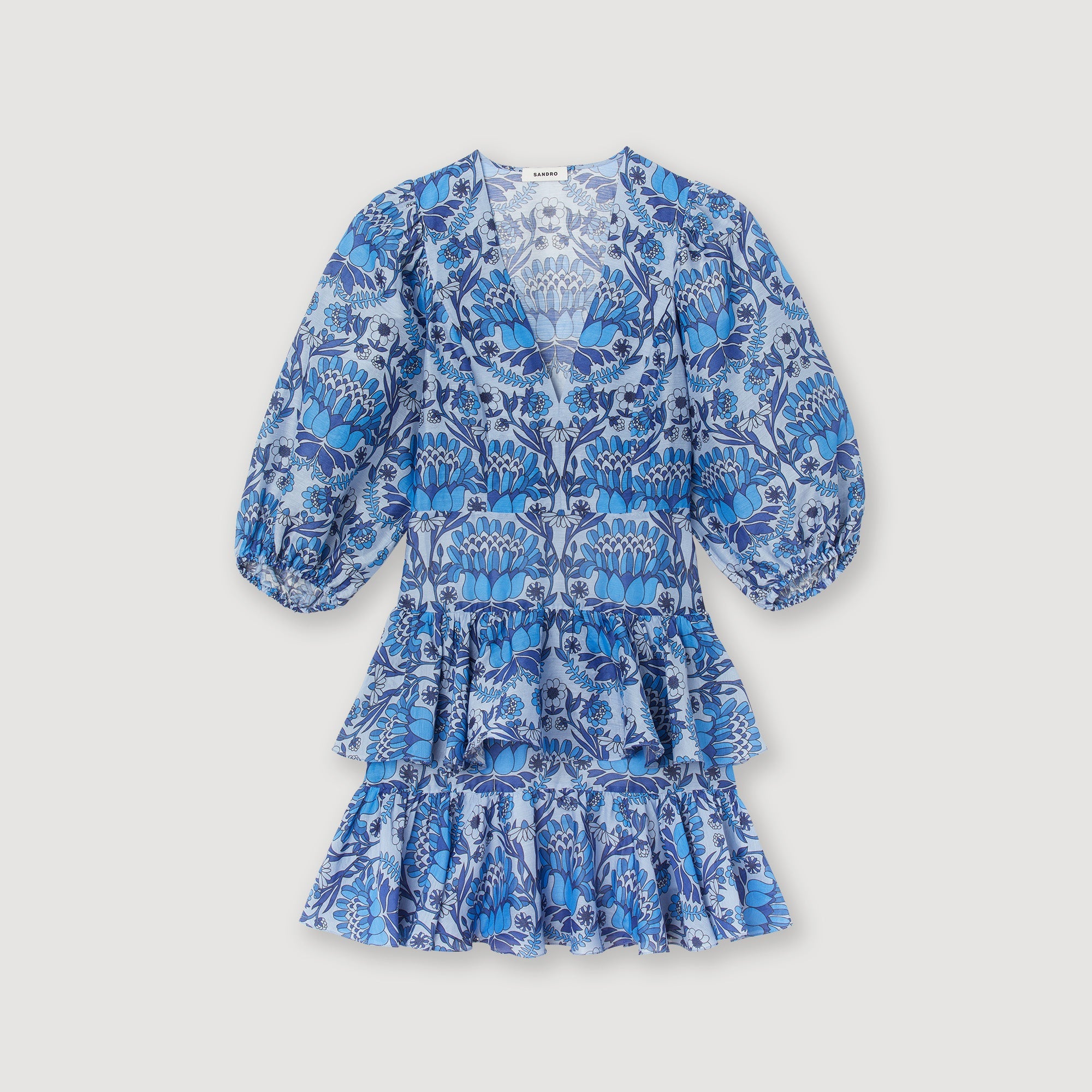 Short Dress with Scarf Print