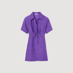 Vestido Corto Con Cuello Camisero