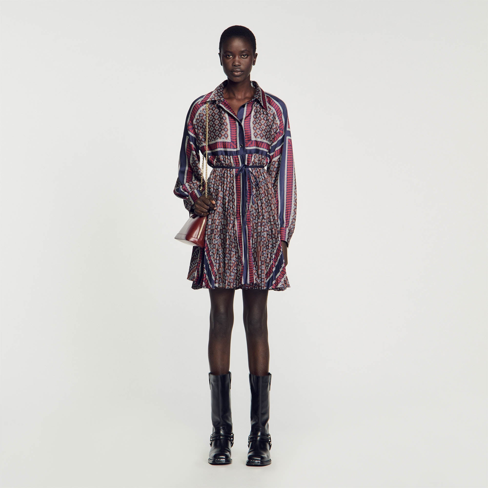 Pleated Shirt Dress