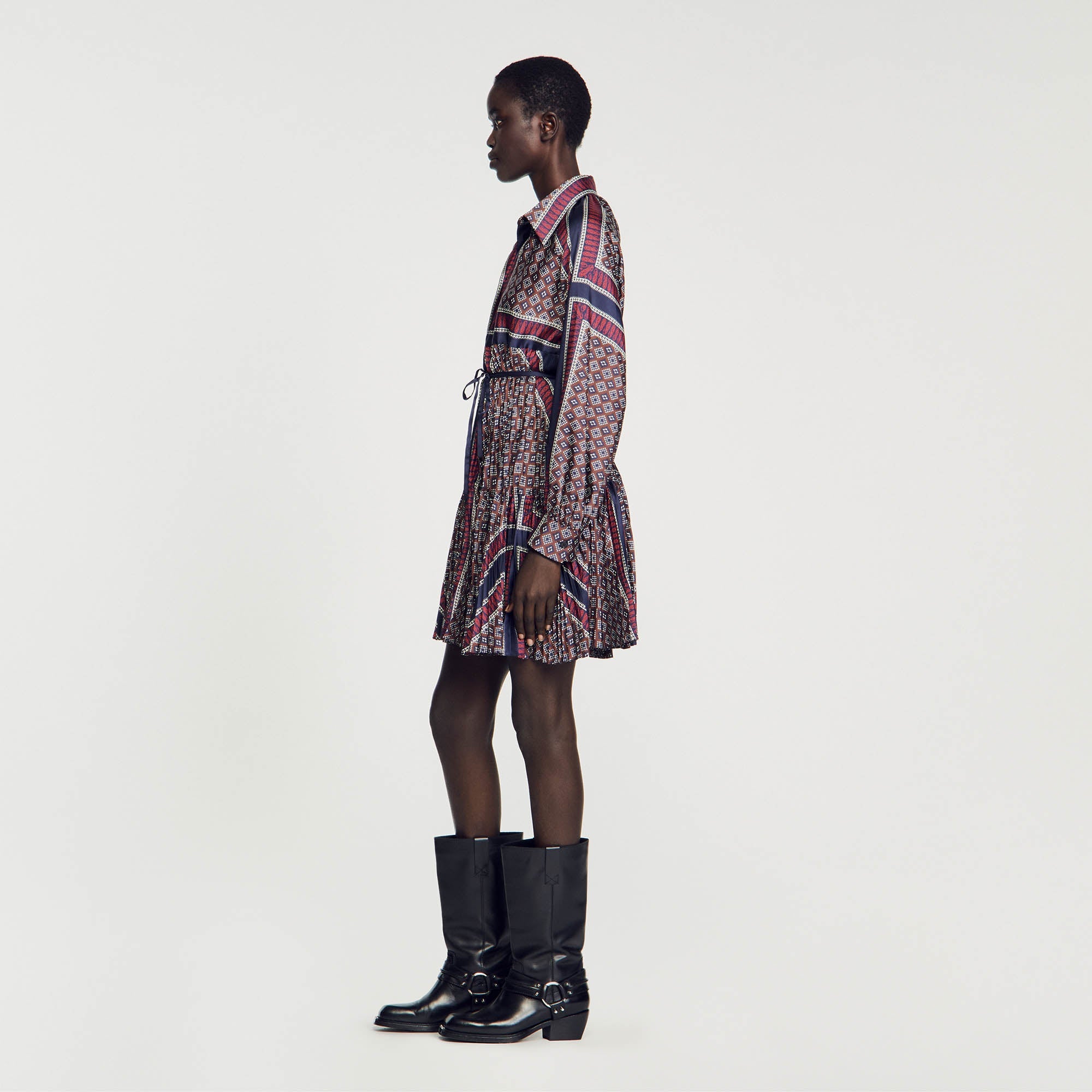 Pleated Shirt Dress