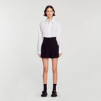Short Taille Haute En Tweed