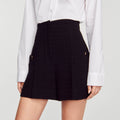 Short Taille Haute En Tweed